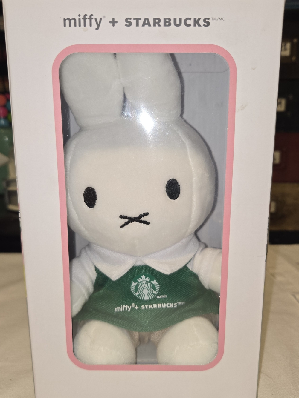 Starbucks White Miffy Plush with Green Apron